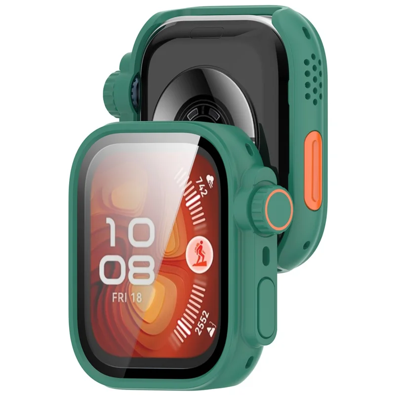 For Huawei Watch Fit 4 Watch Case Instant Transformation Ultra 2 Hard PC Cover with Tempered Glass - Green
