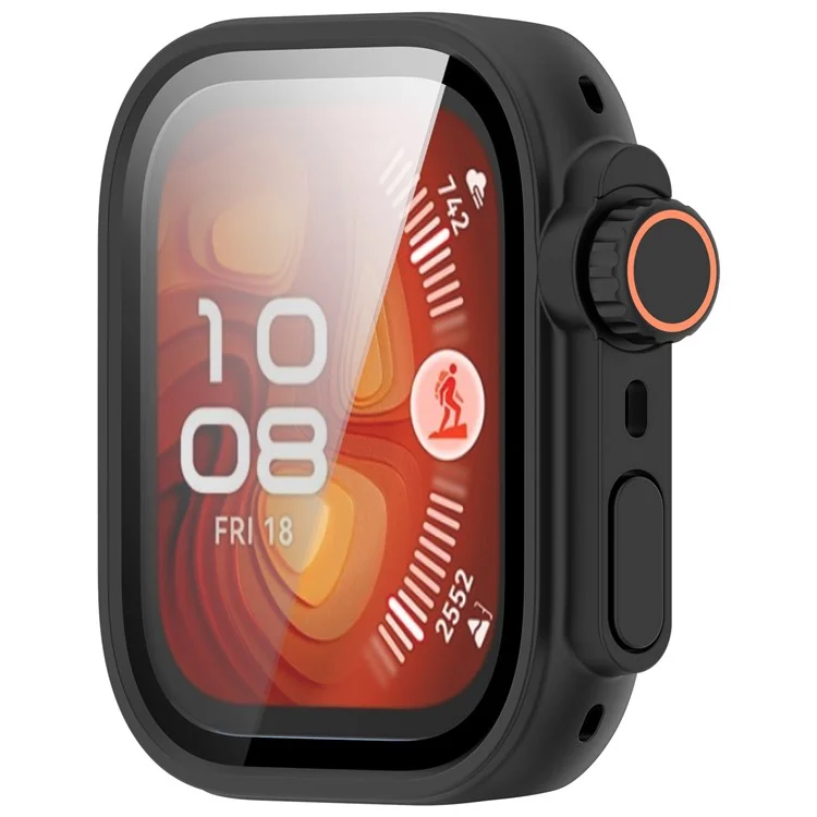Für Huawei Watch Fit 4 Gehäuse Sofortige Transformation Ultra 2 Hartplastik Schutzhülle mit Panzerglas - Schwarz