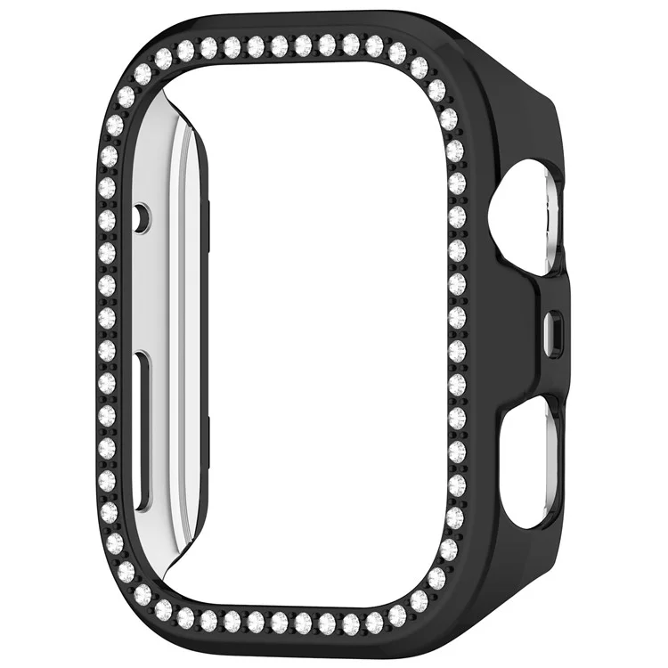 For Huawei Watch Fit 4 Pro Watch Case Rhinestone Decor Hollow Electroplating PC Watch Cover - Black