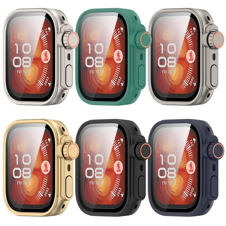 For Huawei Watch Fit 4 Pro Watch Case Instant Transformation Ultra 2 Hard PC Cover with Tempered Glass - Green