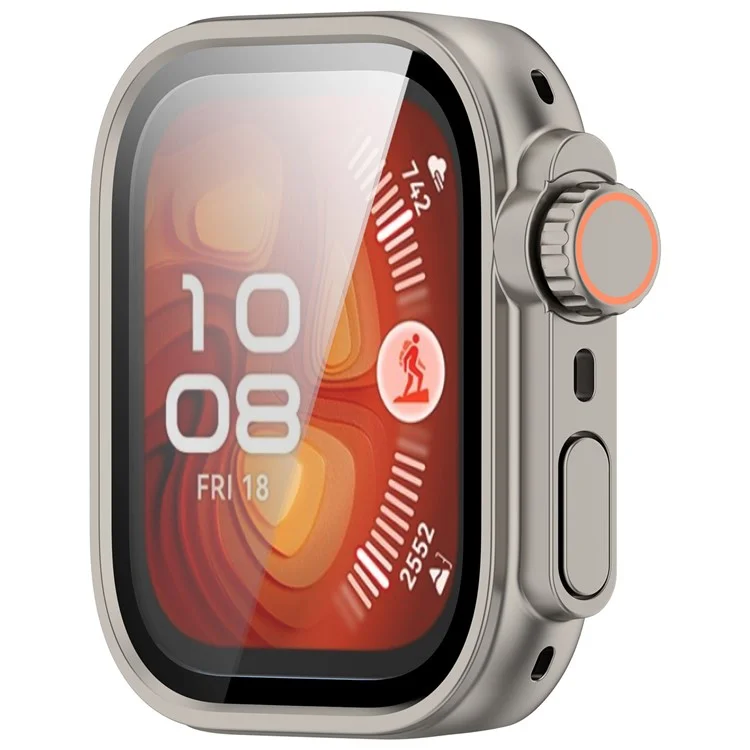 For Huawei Watch Fit 4 Pro Watch Case Instant Transformation Ultra 2 Hard PC Cover with Tempered Glass - Titanium
