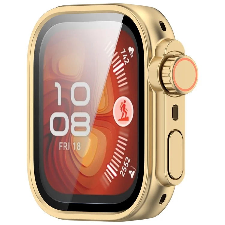 For Huawei Watch Fit 4 Pro Watch Case Instant Transformation Ultra 2 Hard PC Cover with Tempered Glass - Champagne Gold