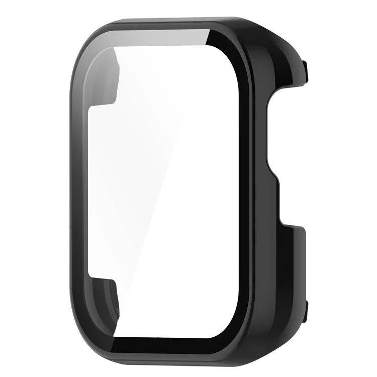 Für Oppo Watch SE Gehäuse PC-Rahmen mit Panzerglas Schutzfolie - Schwarz