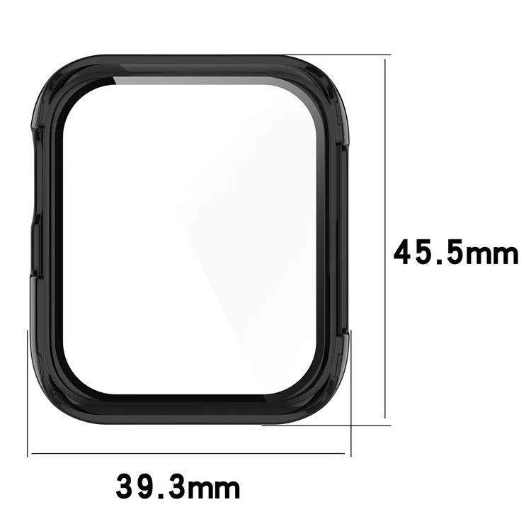 Für Oppo Watch SE Gehäuse PC-Rahmen mit Panzerglas Schutzfolie - Schwarz