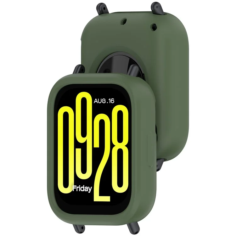 Für Xiaomi Redmi Watch 5 Lite Silikon Uhrengehäuse Stoßfeste Schutzrahmen - Dunkelgrün