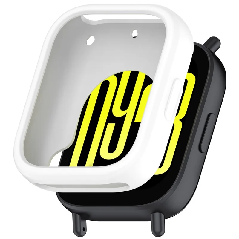 For Xiaomi Redmi Watch 5 Lite Silicone Watch Case Shockproof Bumper Frame - White