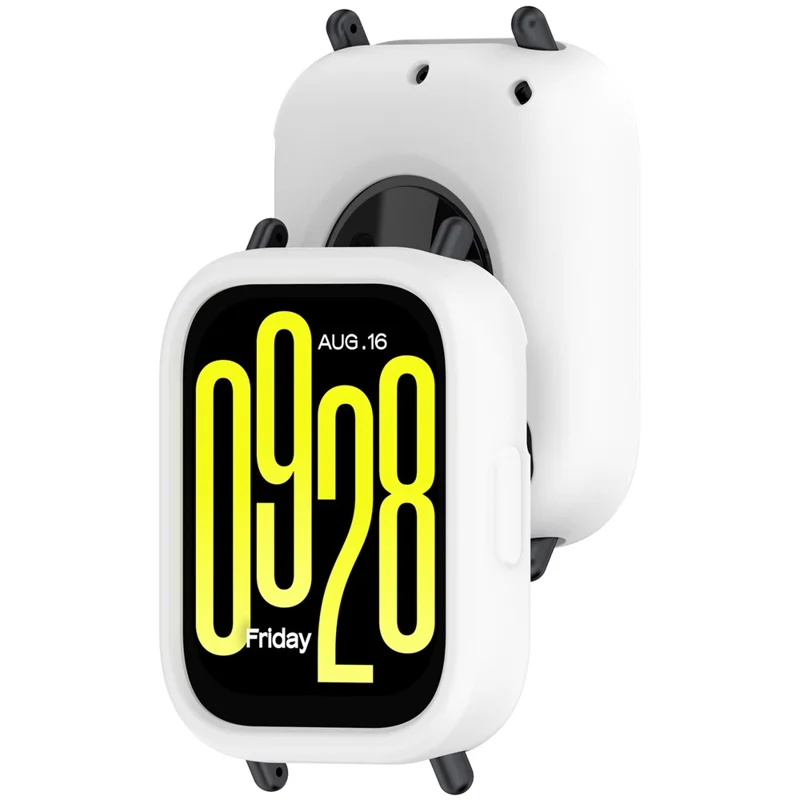 For Xiaomi Redmi Watch 5 Lite Silicone Watch Case Shockproof Bumper Frame - White
