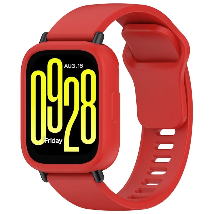 Para Xiaomi Redmi Watch 5 Lite Silicone Capa Protetora Antichoque - Vermelho