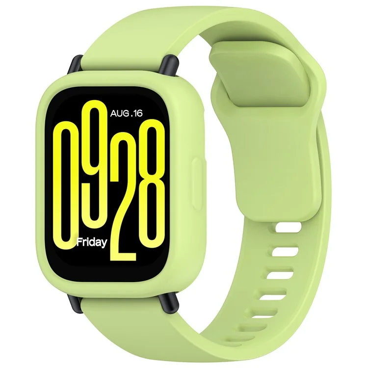 For Xiaomi Redmi Watch 5 Lite Silicone Watch Case Shockproof Bumper Frame - Lime