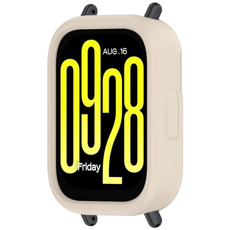 For Xiaomi Redmi Watch 5 Lite Silicone Watch Case Shockproof Bumper Frame - Ivory White
