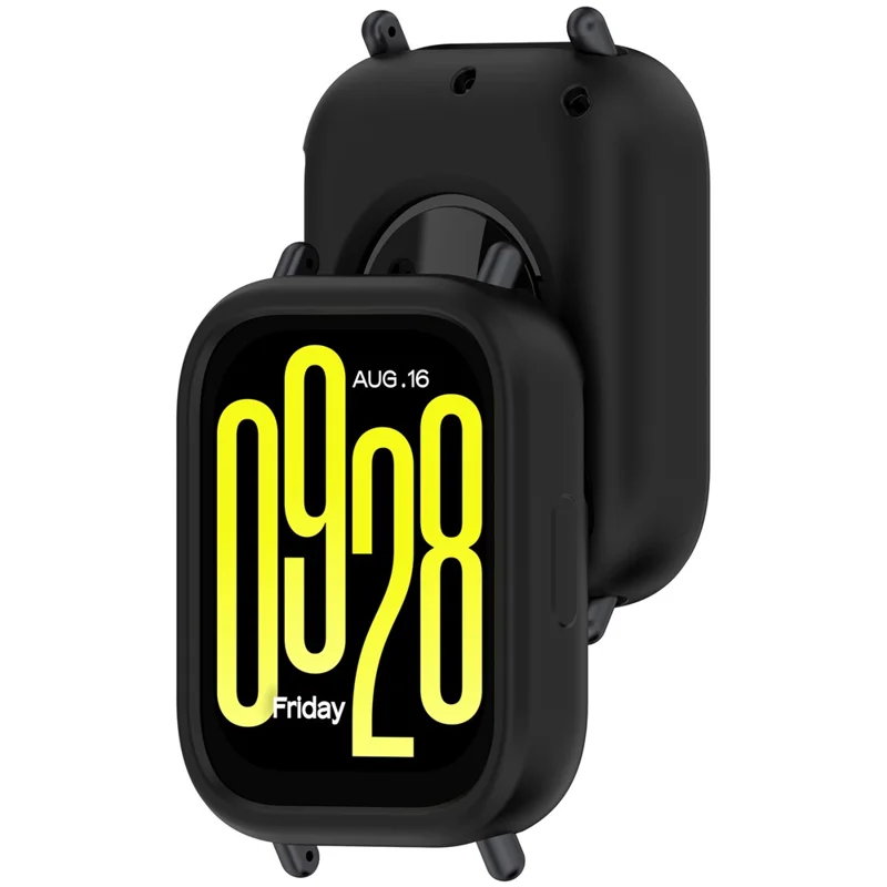 For Xiaomi Redmi Watch 5 Active Silicone Watch Case Shockproof Bumper Frame - Black