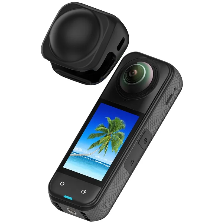 Für Insta360 X5 / X4 Kratzfeste Kameraobjektiv-Schutzabdeckung Flexibles Silikon-Gehäuse - Schwarz