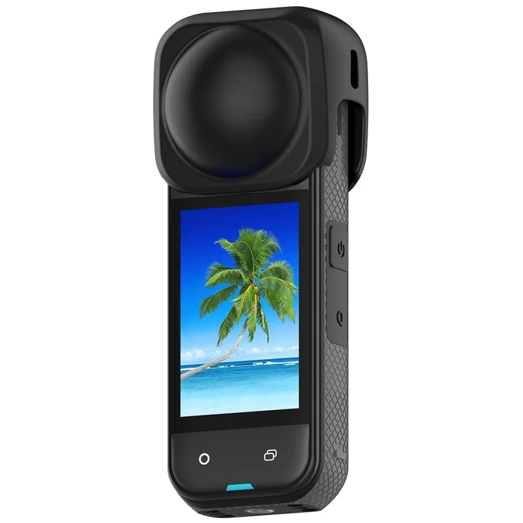 Für Insta360 X5 / X4 Kratzfeste Kameraobjektiv-Schutzabdeckung Flexibles Silikon-Gehäuse - Schwarz