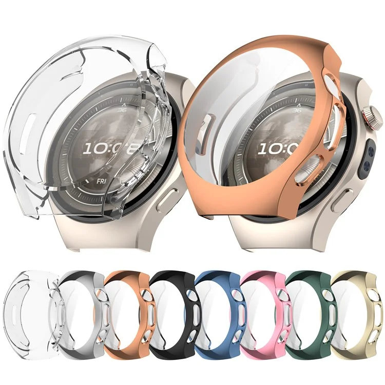 Für Huawei Watch 5 46mm Uhrengehäuse Vollständige Abdeckung Flexibler TPU-Elektroplattierung Abdeckung - Gold