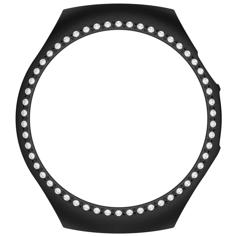 Pour Huawei Watch 5 42mm Étui de Montre avec Décoration de Strass, Design Ajouré et Placage Électrolytique - Noir