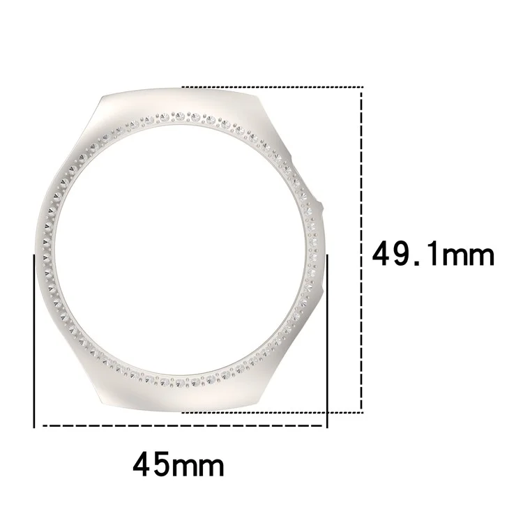Pour Huawei Watch 5 42mm Étui de Montre avec Décoration de Strass, Design Ajouré et Placage Électrolytique - Noir