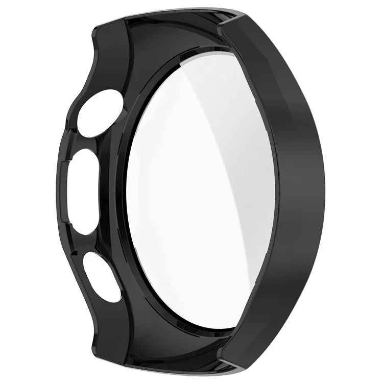 Für Huawei Watch 5 42mm Gehäuse PC-Rahmen Abdeckung mit gehärtetem Glasschutzfilm - Schwarz