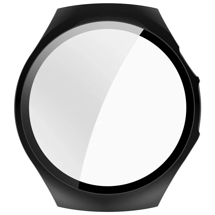 Für Huawei Watch 5 42mm Gehäuse PC-Rahmen Abdeckung mit gehärtetem Glasschutzfilm - Schwarz