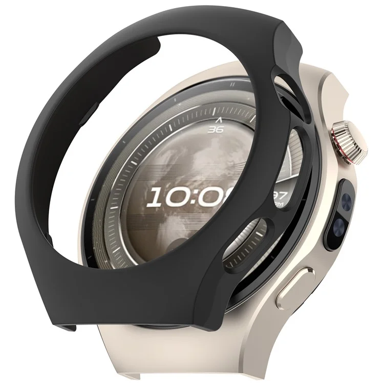 Für Huawei Watch 5 46mm Hülle Halbumwickelt Hohlraum Harte PC Uhrenabdeckung - Schwarz
