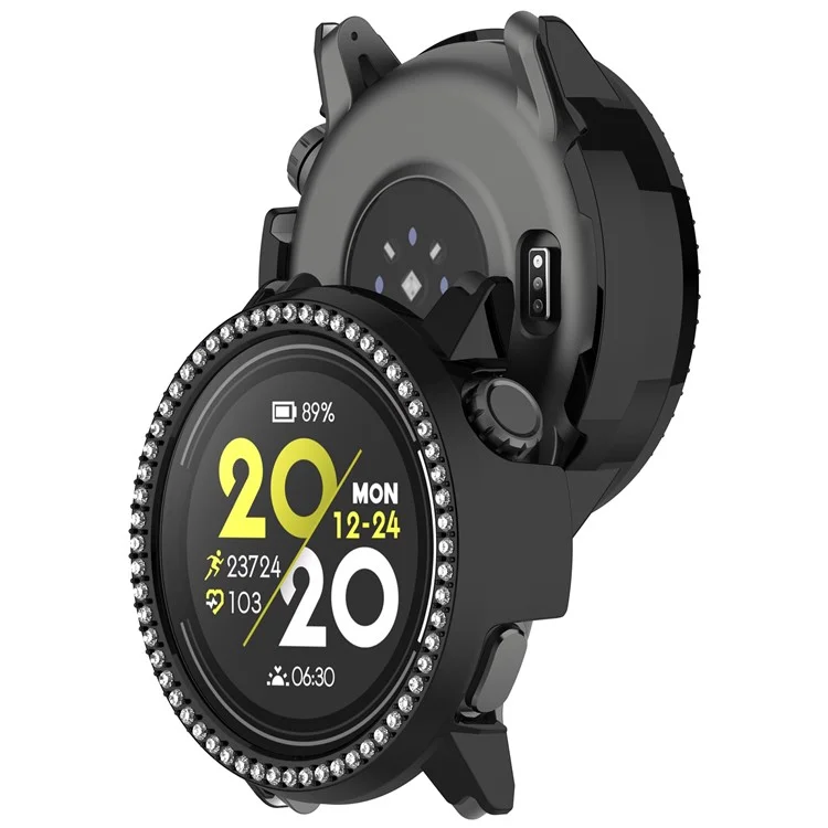Funda para Reloj Coros Pace Pro con Decoración de Strass, Hueca con Electrochapado - Negro