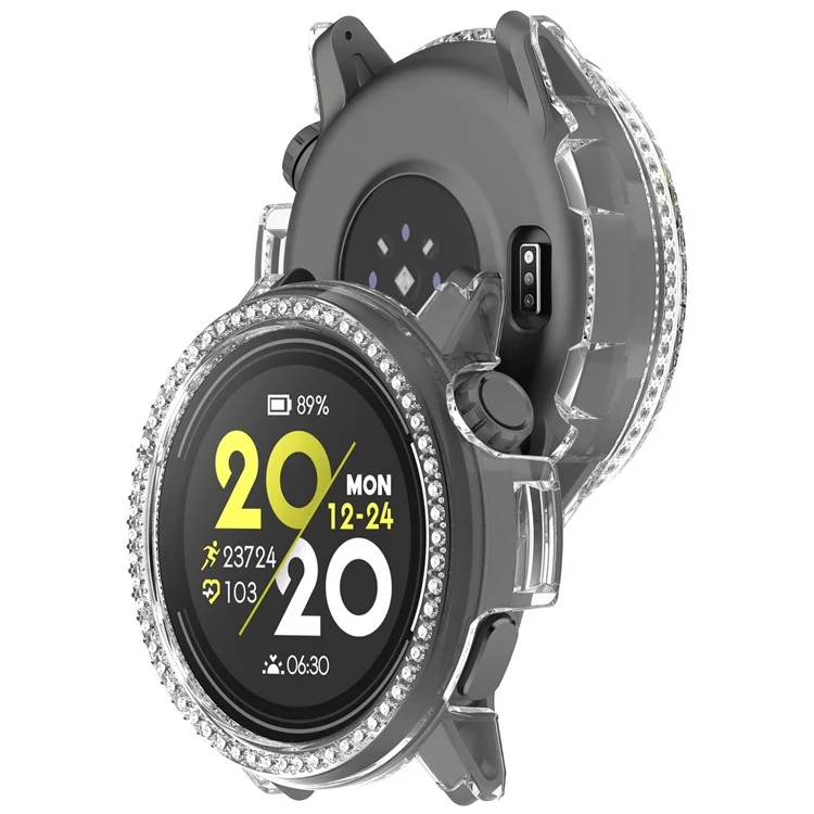 Pour Coros Pace Pro Étui de Montre Transparent avec Design Creux Décoré de Strass en PC