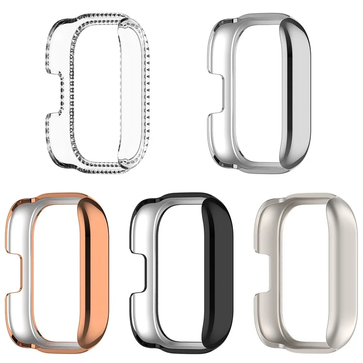 For Xiaomi Redmi Watch 5 Active Clear Watch Case Rhinestone Decorative Hollow Design PC Watch Cover