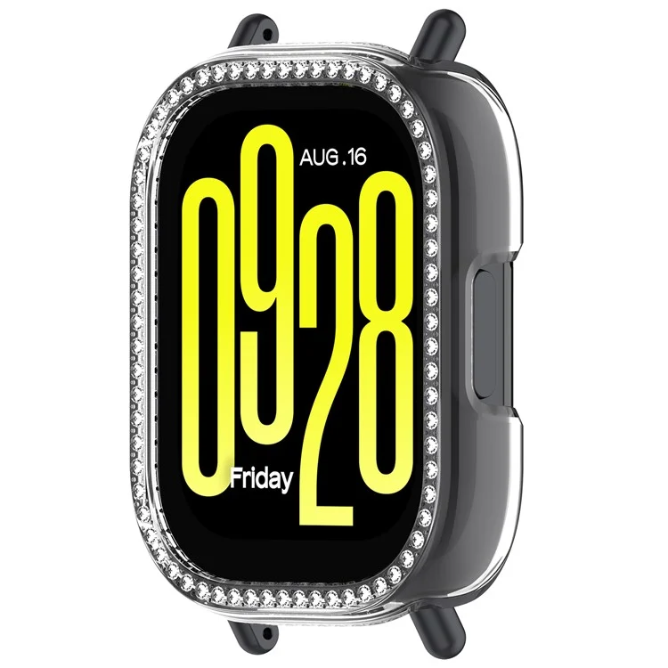 For Xiaomi Redmi Watch 5 Lite Clear Watch Case Rhinestone Decorative Hollow Design PC Watch Cover