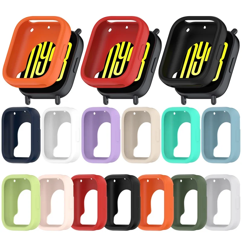 For Xiaomi Redmi Watch 5 Active Watch Case Soft Silicone Hollow Watch Frame Cover - Dark Green