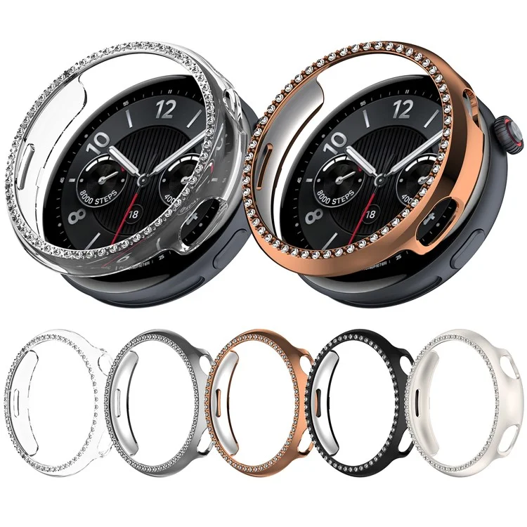 Capa de Relógio Transparente com Design Decorativo Vazado e Strass para Vivo Watch 5