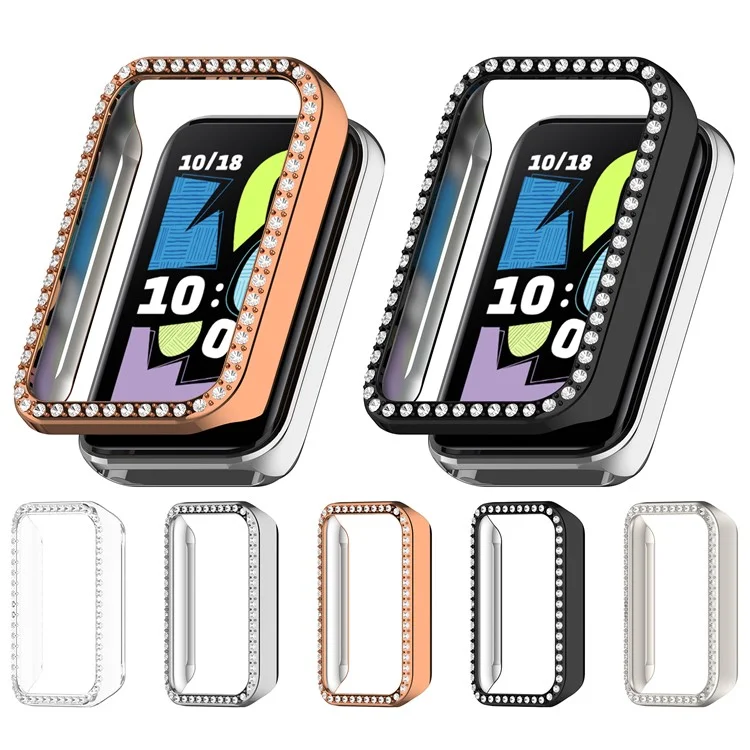 Funda para Reloj Honor Band 10 con Decoración de Strass, Diseño Hueco con Electrochapado - Negro