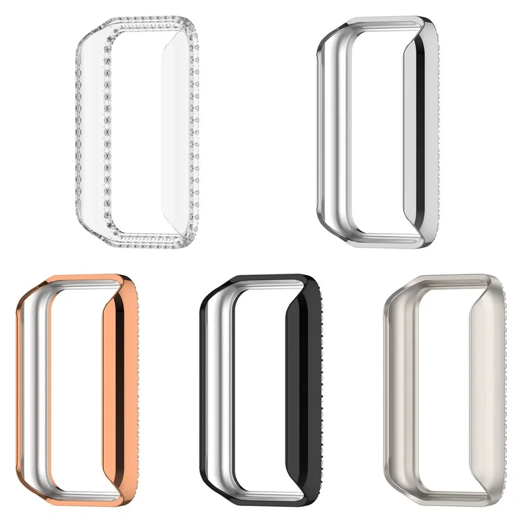Funda para Reloj Honor Band 10 con Decoración de Strass, Diseño Hueco con Electrochapado - Negro