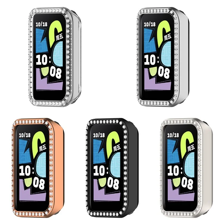 Funda para Reloj Honor Band 10 con Decoración de Strass, Diseño Hueco con Electrochapado - Negro