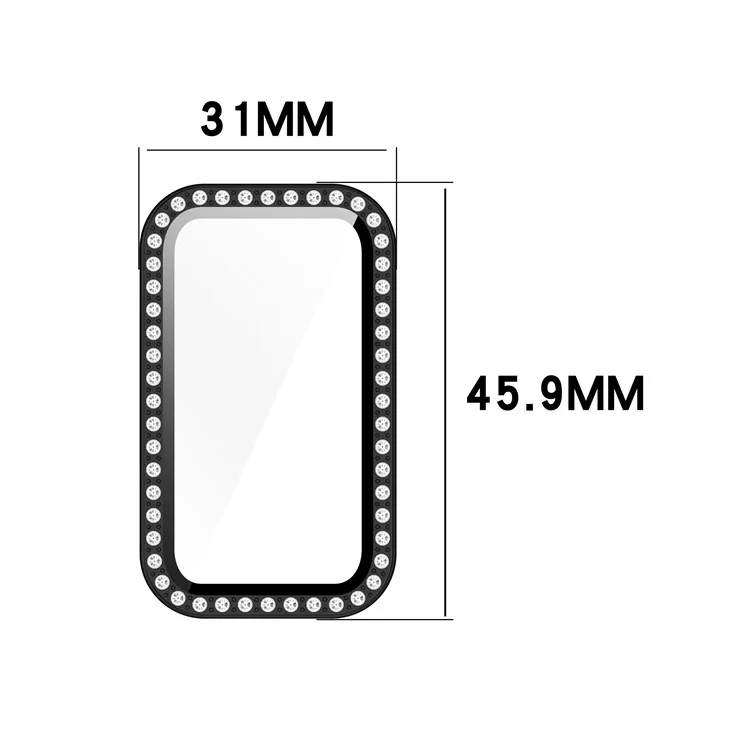 Funda transparente para reloj Honor Band 10 con diseño hueco decorativo de strass en PC