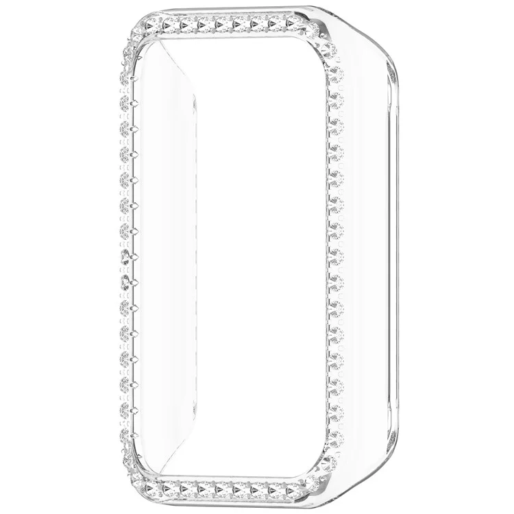 Funda transparente para reloj Honor Band 10 con diseño hueco decorativo de strass en PC