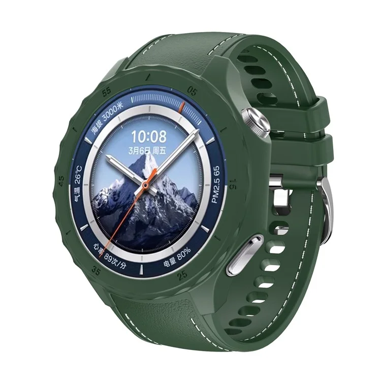 For Oppo Watch X2 Silicone Case Smart Watch Protective Cover - Army Green