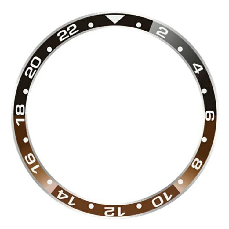 For Samsung Galaxy Watch 7 6 5 4 40mm Bezel Ring Aluminum Alloy Dual Color Protective Cover - Black + Tan