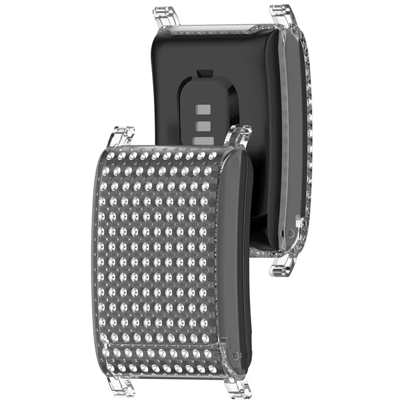 For WHOOP 5.0 LIFE MG / 5.0 Peak / 5.0 One / 4.0 / 3.0 Case Rhinestone Decor ABS + PC Watch Frame Fits 22mm Straps - Transparent