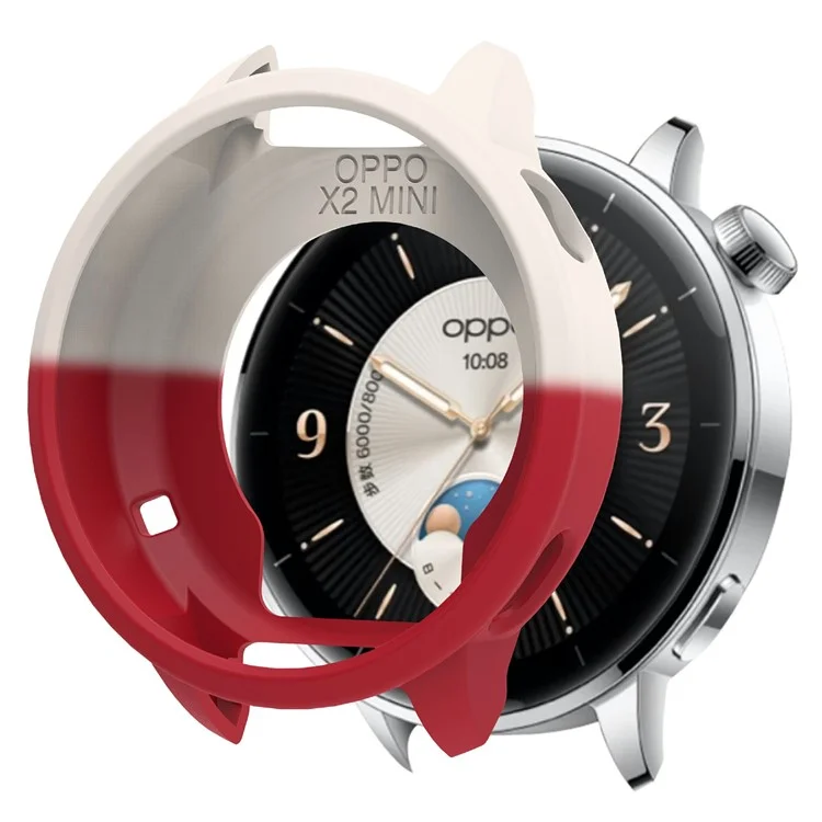 For Oppo Watch X2 Mini Watch Case Soft Silicone Watch Cover - Starlight  /  Red
