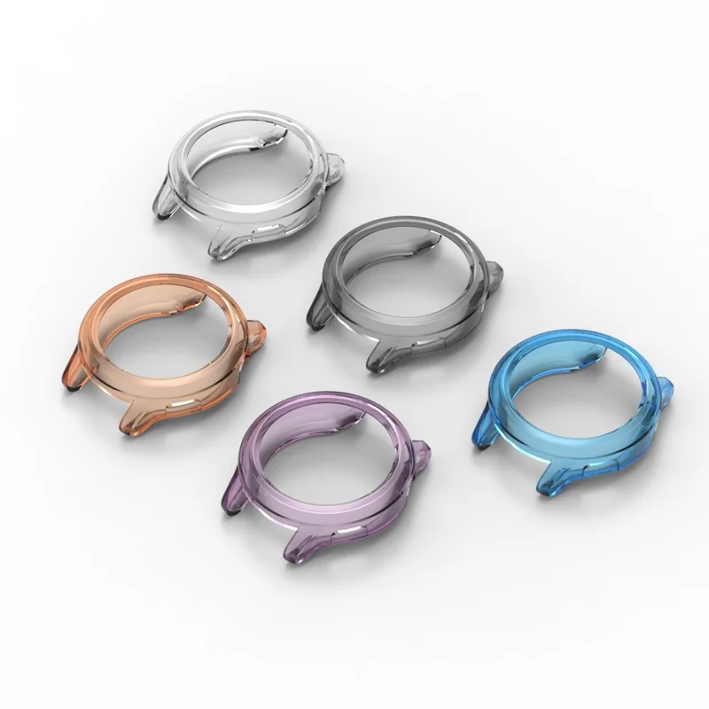 Für Garmin Vivoactive 6 Schutz-Uhrengehäuse Weiches TPU Ausgehöhltes Cover - Transparent Schwarz