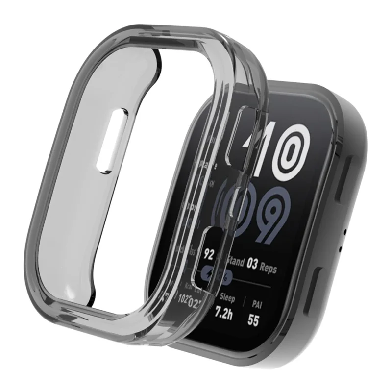 Для Huami Amazfit Bip 6 Защитный чехол для часов из мягкого TPU с перфорацией - Прозрачный черный