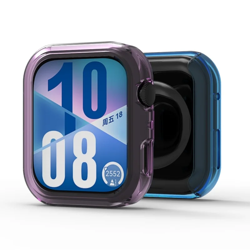 Für Huawei Watch Fit 4 Schutzhülle Weiche TPU Aushöhlen Hülle - Transparent Schwarz
