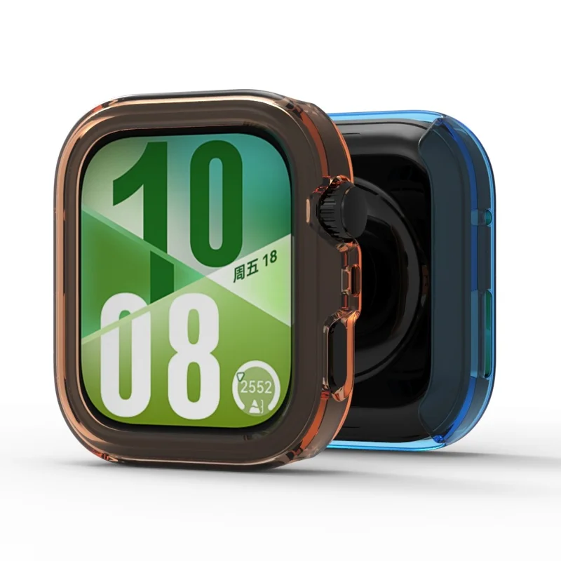 Für Huawei Watch Fit 4 Pro Schutzgehäuse Weiche TPU Durchbrochene Hülle - Transparent Schwarz