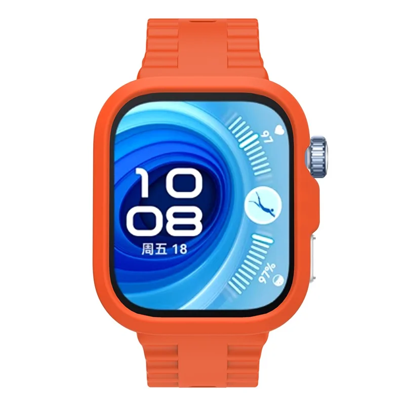 For Huawei Watch Fit 4 Pro Silicone Watch Case Shockproof Bumper Frame - Orange
