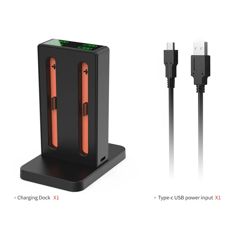 Base de Carregamento DOBE TNS-3192B para 2 Controles Joy-Con do Nintendo Switch com Indicador LED - Carregador de 4 Slots