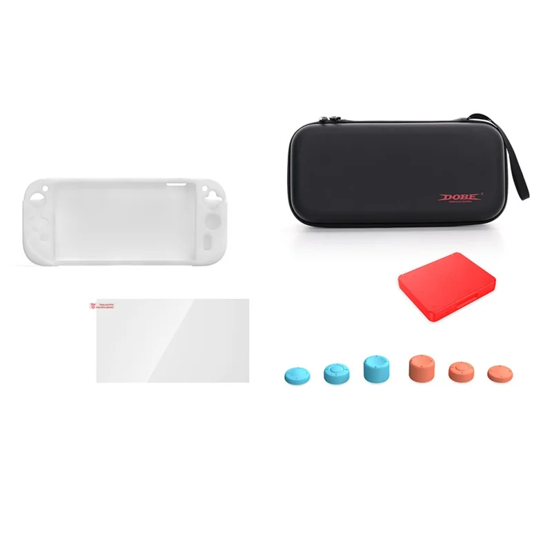 DOBE TNS-5111 Für Nintendo Switch 2-in-1-Set mit Aufbewahrungstasche, Silikon-Schutzhülle, Displayschutz und Spielkartenbox