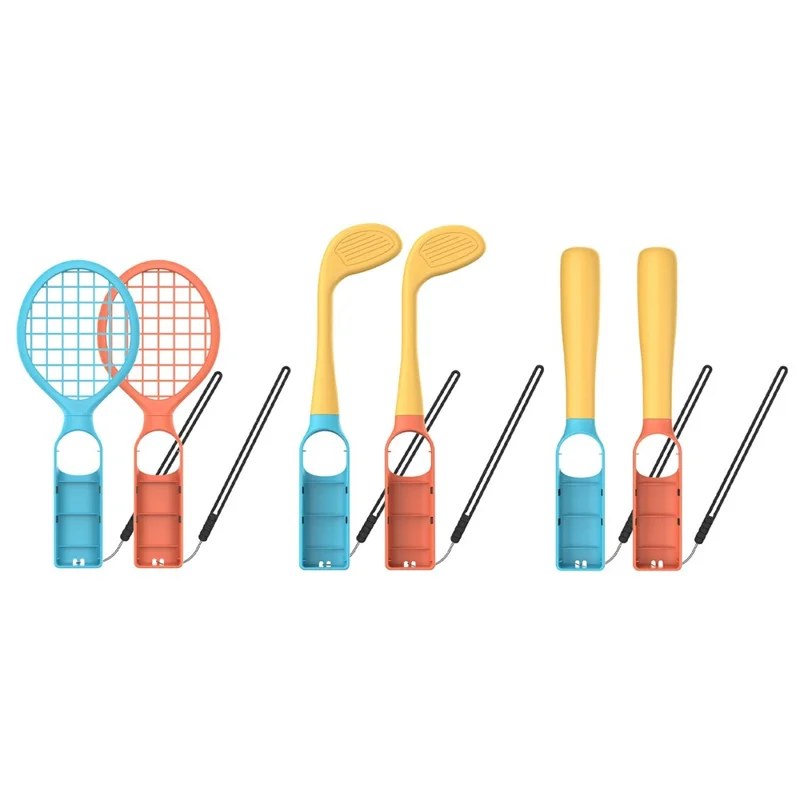 DOBE TNS-5115 Kit Deportivo 6 en 1 para Nintendo Switch 2 / Switch / Switch OLED Bate de Béisbol / Raqueta de Tenis / Palo de Golf Empuñadura Joy-Con