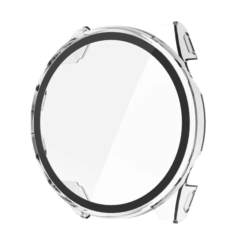Pour Garmin Forerunner 570 42 mm Étui de protection dur PC Cadre de montre avec film en verre trempé - Transparent