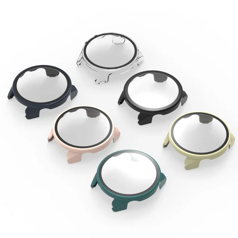 Pour Garmin Forerunner 570 42 mm Étui de protection dur PC Cadre de montre avec film en verre trempé - Transparent