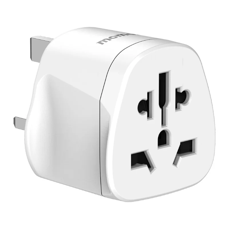 MOMAX 1-World 2500W Global Travel Adapter Universal Power Converter - UK Plug / White