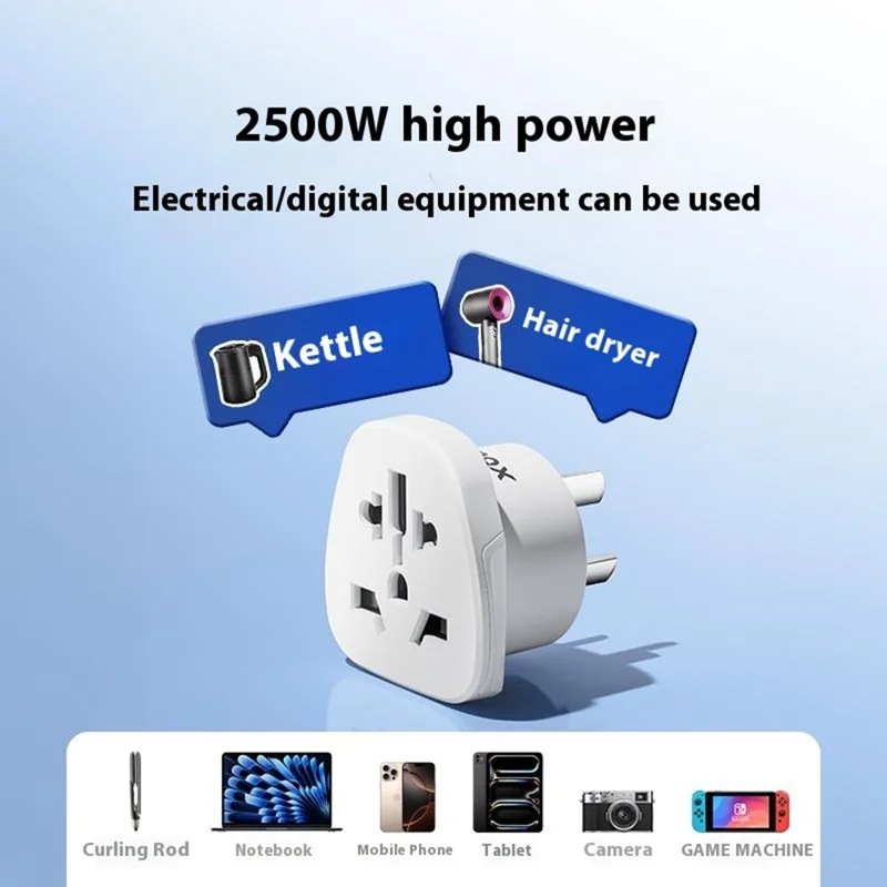 MOMAX 1-World 2500W Global Travel Adapter Universal Power Converter - UK Plug / White
